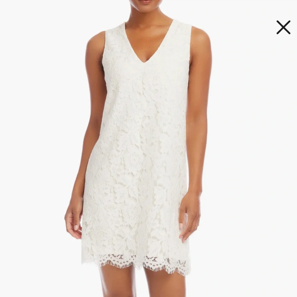 New Karen Kane Elegant Cream Lace Shift Dress - Picture 1 of 13